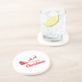 Dessous De Verre En Grès Conception de Noël et rennes (Côté)