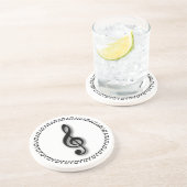 Dessous De Verre En Grès Conception de notes de musique Treble Clef (Côté)
