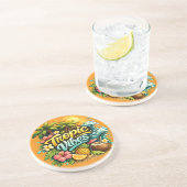 Dessous De Verre En Grès Conception de paradis tropical Tropic Vibes (Côté)