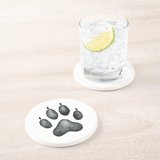 Dessous De Verre En Grès Conception de paw de chat (Côté)