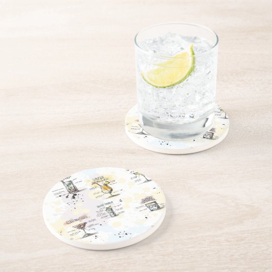 Dessous De Verre En Grès Conception de recette de boissons de cocktail (Côté)