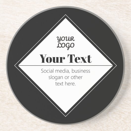 Dessous De Verre En Grès Conception de texte moderne éditable & Votre logo (Devant)
