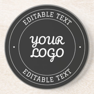 Dessous De Verre En Grès Conception de texte modifiable avec votre logo   N