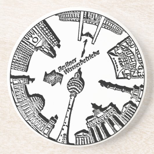 Dessous De Verre En Grès Conception de timbre de Berlin Allemagne de (Devant)