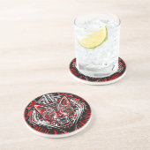 Dessous De Verre En Grès Conception de totem tribal Haida Loup (Côté)