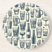 Dessous De Verre En Grès Conception des verres et des bouteilles (Devant)