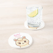 Dessous De Verre En Grès Conception d'illustration de lama mignon (Côté)