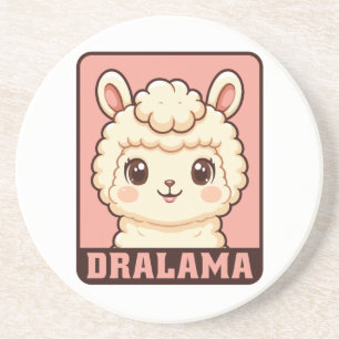 Dessous De Verre En Grès Conception d'illustration de lama mignon