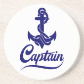 Dessous De Verre En Grès Conception nautique d'ancre de voilier capitaine (Devant)