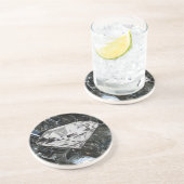Dessous De Verre En Grès Conception noire de gemme (Côté)