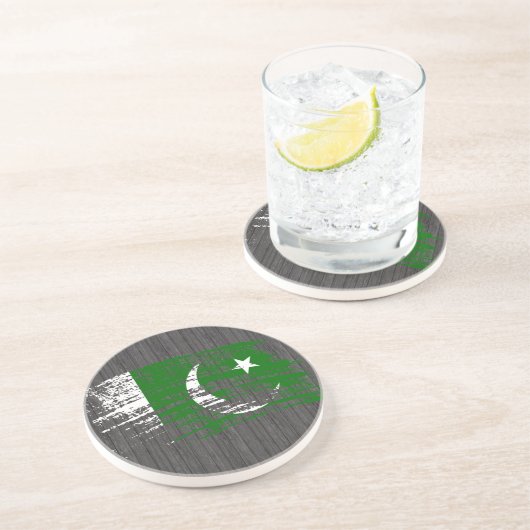 Dessous De Verre En Grès Conception pakistanaise fraîche de drapeau (Côté)