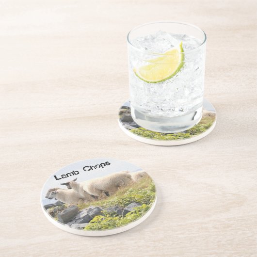 Dessous De Verre En Grès Conception risquée - Moutons dans un champ (Côté)