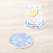 Dessous De Verre En Grès Conception turquoise et violette Iridescente (Côté)