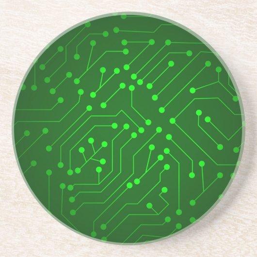 Dessous De Verre En Grès Conception verte fraîche de carte (Devant)