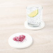 Dessous De Verre En Grès Conceptions de cœur de la Saint-Valentin Peinture (Côté)
