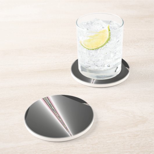 Dessous De Verre En Grès Cône d'argent avec des touches de pastels (Côté)