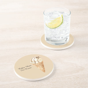Dessous De Verre En Grès Cône de glace au grain de café