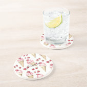 Dessous De Verre En Grès Cônes de glace à la fraise (Côté)