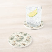 Dessous De Verre En Grès Cônes de pin verts Lapins de Pâques Noël (Côté)