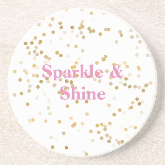 Dessous De Verre En Grès Confetti en or blanc (Devant)