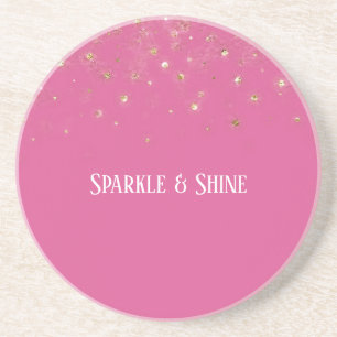 Dessous De Verre En Grès Confettis scintillants or rose girly