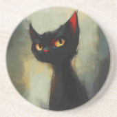 Dessous De Verre En Grès Connaissant Black Ninja Cat (Devant)