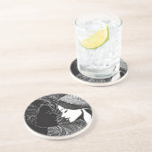 Dessous De Verre En Grès Connexion Noir & Blanc : Amateurs de Silhouette (Côté)