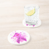 Dessous De Verre En Grès Conscience de cancer du sein (Côté)