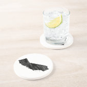 Dessous De Verre En Grès Contour affligé d'état de la Californie (Côté)