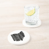 Dessous De Verre En Grès Contour affligé d'état de l'Ohio (Côté)