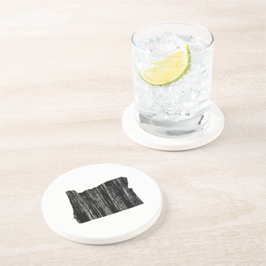 Dessous De Verre En Grès Contour affligé d'état de l'Orégon (Côté)