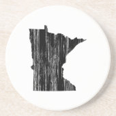 Dessous De Verre En Grès Contour affligé d'état du Minnesota (Devant)