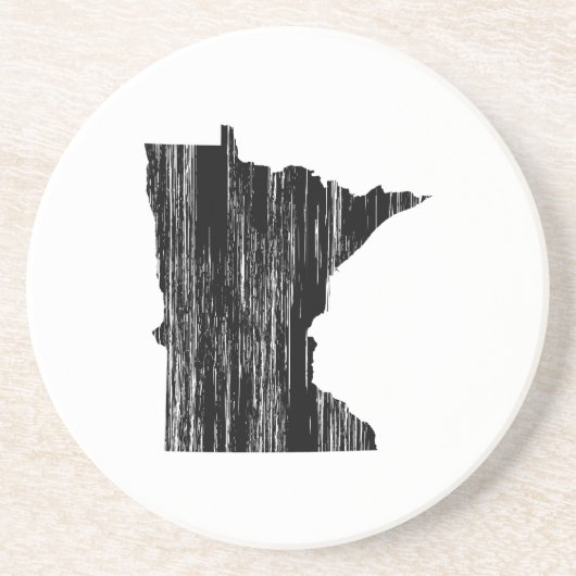 Dessous De Verre En Grès Contour affligé d'état du Minnesota (Devant)