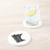 Dessous De Verre En Grès Contour affligé d'état du Minnesota (Côté)