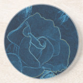 Dessous De Verre En Grès contour bleu rose (Devant)