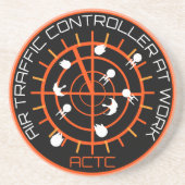 Dessous De Verre En Grès Contrôleur de la circulation aérienne (Devant)