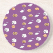 Dessous De Verre En Grès Cookies et lait sur violet (Devant)