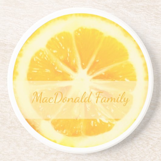 DESSOUS DE VERRE EN GRÈS COOL CHIC CUSTOM CRISP CITRUS FRUIT SUNNY LEMON (Devant)