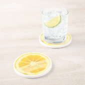 DESSOUS DE VERRE EN GRÈS COOL CHIC CUSTOM CRISP CITRUS FRUIT SUNNY LEMON (Côté)