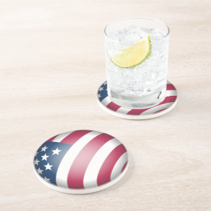 Dessous De Verre En Grès Cool, Fun Patriotique États-Unis d'Amérique