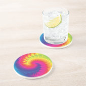 Dessous De Verre En Grès Cool Rainbow Tie Dye Motif (Côté)