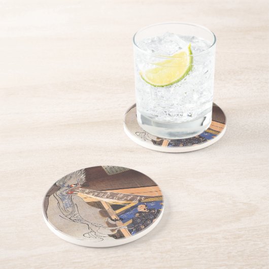 Dessous De Verre En Grès Cool Vintage Japonais Ghost Boîtier Imprimer (Côté)