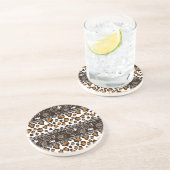 Dessous De Verre En Grès Copie africaine avec le motif de peau de guépard (Côté)