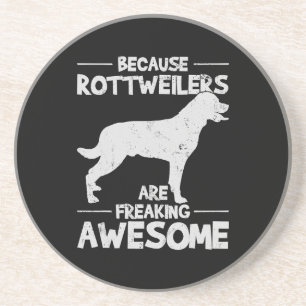 Dessous De Verre En Grès Copie T-shirt Rottweiler