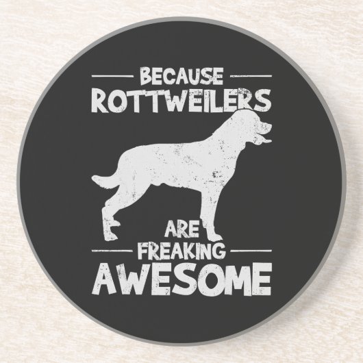 Dessous De Verre En Grès Copie T-shirt Rottweiler (Devant)