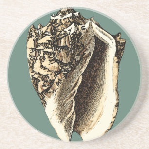 Dessous De Verre En Grès Coque conique turquoise