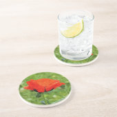 Dessous De Verre En Grès Coquelicot rouge (Côté)