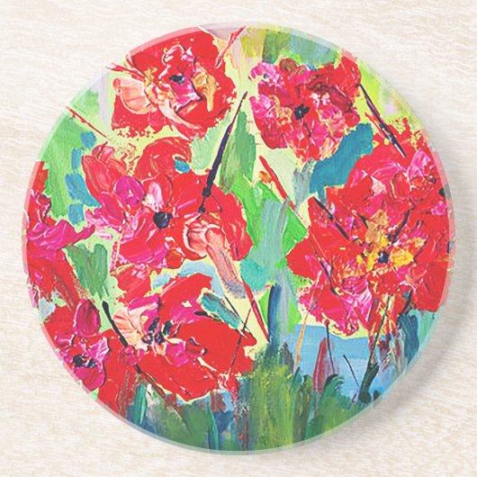 Dessous De Verre En Grès Coquelicots (Devant)