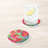 Dessous De Verre En Grès Coquelicots (Côté)