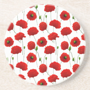 Dessous De Verre En Grès Coquelicots